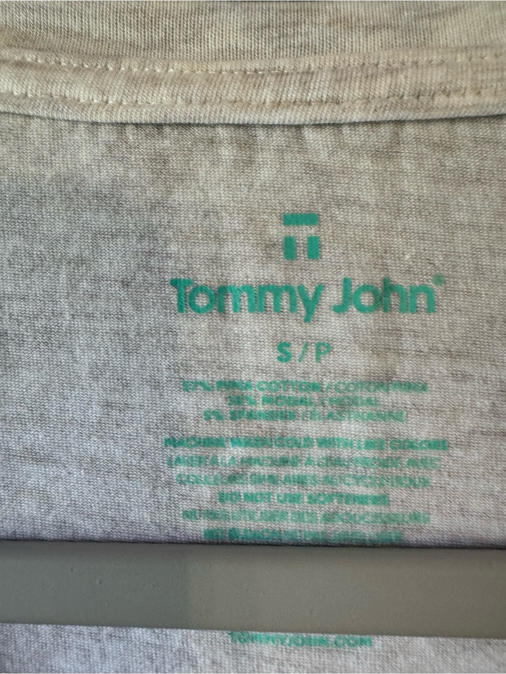 Tommy John Light cream V-Neck Tee with Neutral Leopard Pajama Pants - Picture 3 of 5